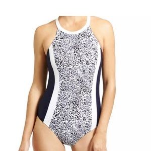 ATHLETA Zimbabwe One Piece Halter Style Bathing Suit Size 36D/DD